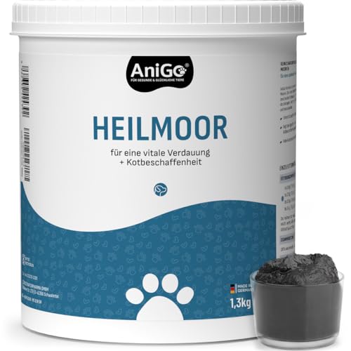 AniGo Heilmoor für Hunde 1,3kg – Verbessert die Kotbeschaffenheit, Optimale Verdauung, Immunsystem, Magen-Darm-Aktivität, Appetit Anregung I Natürliche Heilerde Moor für Hund von AniGo
