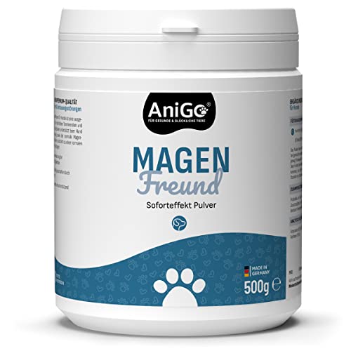 AniGo Magenfreund Pulver für Hunde 500g – Darmsanierung Hund Darmflora aufbauen, bei Durchfall Hund, Magen Darm Hund, Magenschutz Hund Magen Übersäuerung, Hund Magenprobleme, Verdauung Hund von AniGo