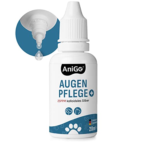 AniGo Spezial Augentropfen für Hunde und Katzen, bei gereizten Augen und Tränenflecken, Augen Pflege mit kolloidalem Silber von AniGo