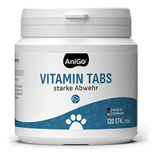 AniGo Vitamin Tabs für Hunde 120 Stück – Natürliche Abwehrkraft, Immun Tabletten Hochdosiert mit Immunglobulin, Immunsystem & Abwehrkräfte stärken I Vitamine & Mineralien von AniGo