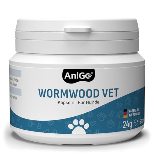 AniGo Wurm-Kraut Kapseln 50 Tabletten, Wurmkur sekundierend für Hunde, pflanzliche natürliche Rezeptur, Wurmmittel sekundierend, kein Anthelminthikum von AniGo