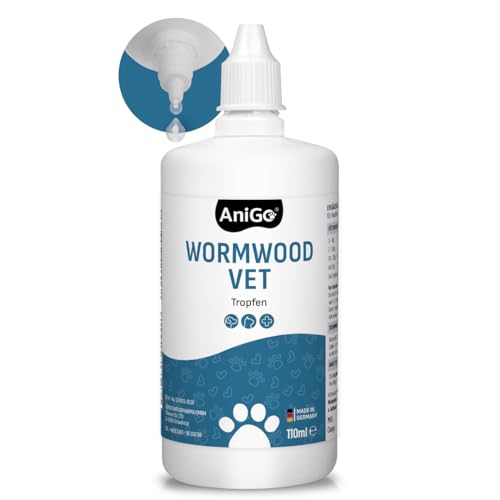 AniGo Wurm-Kraut Liquid Tropfen flüssig XL 110ml, Wurmkur sekundierend für alle Haustiere, Hund, Katze, natürliche Rezeptur, Wurmmittel sekundierend, kein Anthelminthikum von AniGo