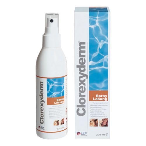 iCF Clorexyderm Lösung | 200 ml | Hautreinigungsprodukt für Hunde und Katzen | Mit Chlorhexidin und TRIS-EDTA | Therapiebegleitend bei bakteriellen Hautinfektionen von ICF