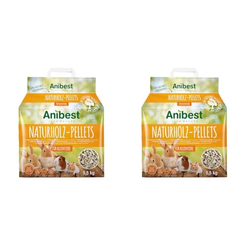 Anibest Kleintierpellets 5.5 kg (10 l) (Packung mit 2) von Anibest