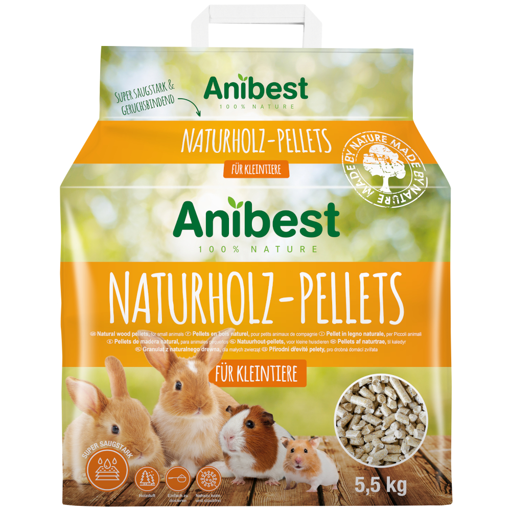 Anibest Naturholz Pellets - Sparpaket: 2 x 20 l (22 kg) von Anibest