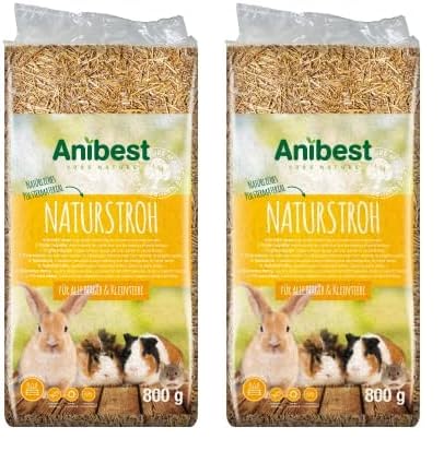 Anibest Naturstroh, Kleintierstreu, 100% natürliche Einstreu für alle Nager & Kleintiere, Kaninchen, Hamster, Meerschweinchen und Co, saugfähig, wärmeisolierend, Made in Germany, 0,8 kg Anibest Naturstroh, Kleintierstreu, 100% natürliche Einstreu für alle Nager & Kleintiere, Kaninchen, Hamster, Meerschweinchen und Co, saugfähig, wärmeisolierend, Made in Germany, 0,8 kg von Anibest