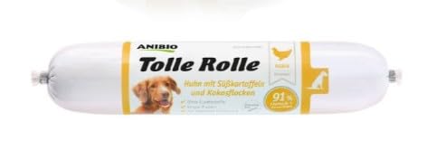 8 x Tolle Rolle - Huhn 400g Nassfutter für Hunde - mit Süßkartoffeln und Kokosflocken - Getreidefrei 8 x Tolle Rolle - Huhn 400g Nassfutter für Hunde - mit Süßkartoffeln und Kokosflocken - Getreidefrei von Anibio