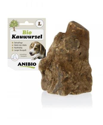 Anibio Bio Kauwurzel L - Kau Wurzel - Heidebaum - langes Kauvergnügen für gesunde Zähne! - Zahnpflege + Kauspaß von Anibio