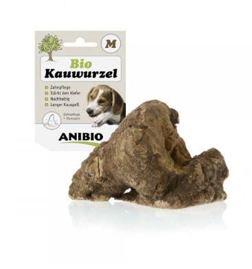 Anibio Bio Kauwurzel M - Kau Wurzel - Heidebaum - langes Kauvergnügen für gesunde Zähne! - Zahnpflege + Kauspaß von Anibio