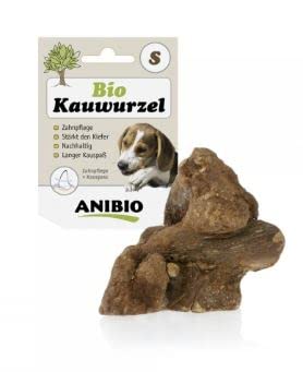 Anibio Bio Kauwurzel S - Kau Wurzel - Heidebaum - langes Kauvergnügen für gesunde Zähne! - Zahnpflege + Kauspaß von Anibio