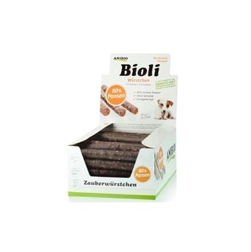 Anibio Bioli 60 Stück Pansen - Würstchen für Hunde - Leckerlie - 80% Pansen - 100% Natur Getreidefrei Anibio Bioli 60 Stück Pansen - Würstchen für Hunde - Leckerlie - 80% Pansen - 100% Natur Getreidefrei von Anibio