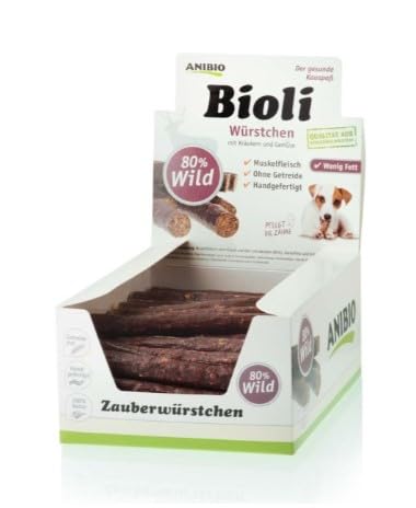 Anibio Bioli 60 Stück Wild - Hunde Würstchen 100% Natur - Getreidefrei - Leckerlie- 80% Wild Anibio Bioli 60 Stück Wild - Hunde Würstchen 100% Natur - Getreidefrei - Leckerlie- 80% Wild von Anibio