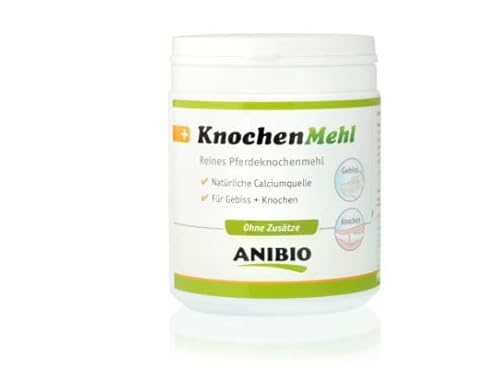 Anibio Knochenmehl 400g - reines Pferdeknochenmehl - Calciumquelle für Hunde - Knochen Mehl - Ideal zum BARFEN von Anibio