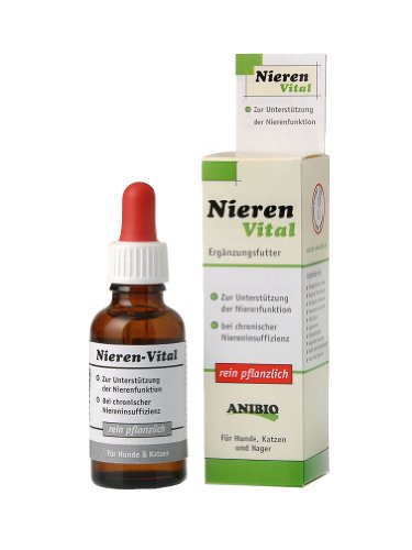 Anibio Nieren-Vital 30 ml (Tropfen) Ergänzungsfutter für Hunde und Katzen, 1er Pack (1 x 0.03 l) von Anibio