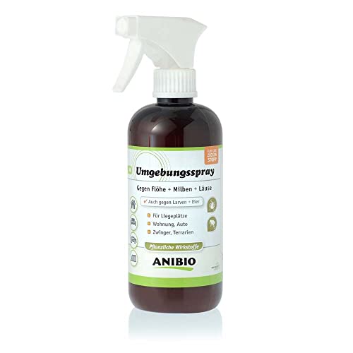 Anibio Umgebungsspray 500ml - Umgebung Spray Zecken Flöhe Milben Floh Larven Ungeziefer Schutz von Anibio