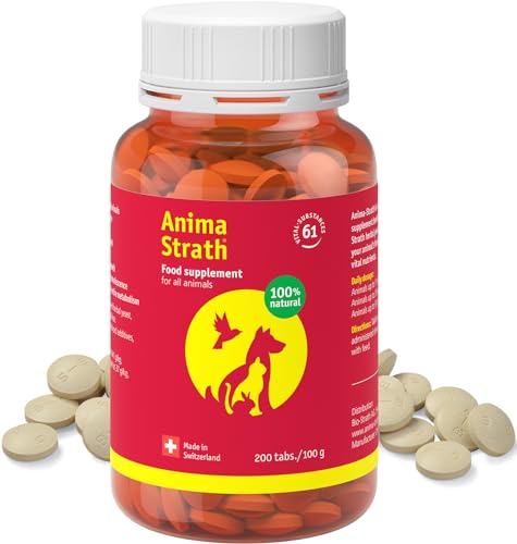 ANIMA-STRATH Tabletten - Natürliches Nahrungsergänzungsmittel für Hunde Immunsystem & Verdauungspflege, 61 lebenswichtigen Nährstoffen, Vitaminen, Mineralien, Aminosäuren & präbiotischen Eigenschaften von Anima-Strath