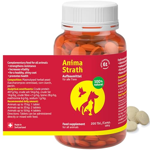 ANIMA-STRATH Tabletten - Natürliches Nahrungsergänzungsmittel für Hunde Immunsystem & Verdauungspflege, 61 lebenswichtigen Nährstoffen, Vitaminen, Mineralien, Aminosäuren & präbiotischen Eigenschaften von Anima-Strath