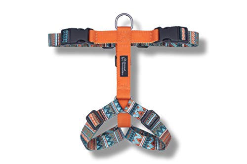 Animal Connection H-Form für Hunde, 5 Punkte, Limited Edition, leicht und robust, Aztec, Origami, Viking (M, Aztec Orange) von Animal Connection