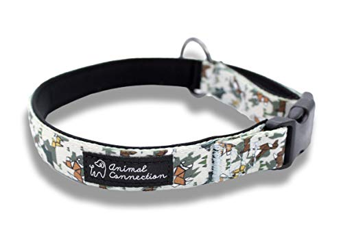 Animal Connection Hundehalsband, verstellbar, gepolstert, mit weichem Neopren, buntes Muster, für kleine und große Hunde (S - Origami) von Animal Connection