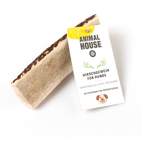 Animal House – Geteiltes Hirschgeweih für Hunde – 100% natürlicher Kausnack – Stärkt die Mundhygiene – Widerstandsfähig und langlebig – In Allen Größen erhältlich (M) von Animal House