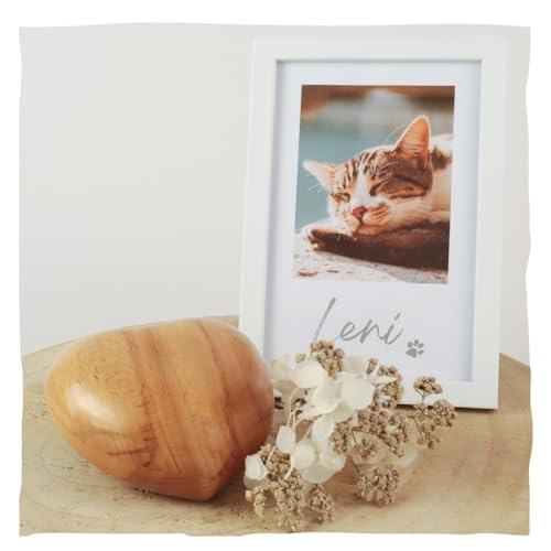 Animal Tree Handschmeichler Herz aus Holz mit der Asche deines Tieres - personalisierbar, personalisierbarer Handschmeichler, für Hunde und Katzen von Animal Tree