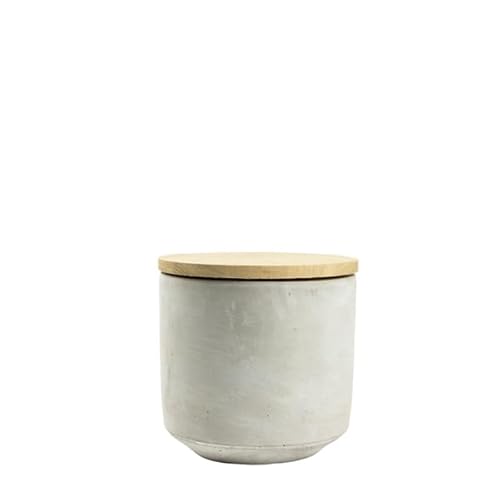 Animal Tree Keramik Tierurne Bauhaus Beton, personalisierbare Tierurne mit Holzdeckel für Hunde und Katzen, Für Tiere bis zu einem Lebendgewicht von 10 kg von Animal Tree