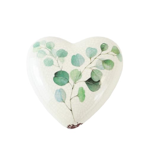 Animal Tree Keramik Tierurne Heart with Eucalyptus, personalisierbare Tierurne für Hunde und Katzen, Für Tiere bis zu einem Lebendgewicht von ca. 3 kg von Animal Tree