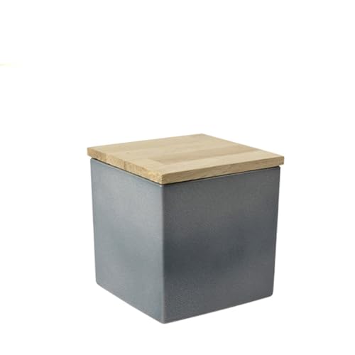 Animal Tree Keramik Tierurne Quadratisch Grau-Blau, personalisierbare Tierurne mit Holzdeckel für Hunde und Katzen, Für Tiere bis zu einem Lebendgewicht von 25 kg von Animal Tree