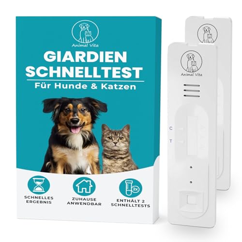 Animal Vita® Giardien Schnelltest für Hund & Katze [über 98% Zuverlässigkeit] Professioneller Giardientest - zuverlässig bei Darmparasiten und Durchfall - für Hunde & Katzen bei Giardia (2 x Stück) von Animal Vita