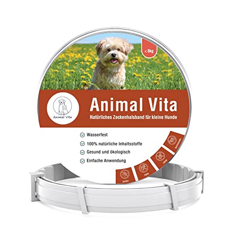 Animal Vita® Zeckenhalsband für kleine Hunde - 100% natürliche Inhaltsstoffe - bis zu 8 Monate zuverlässiger Zeckenschutz von Animal Vita