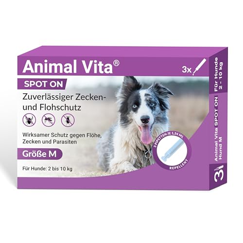 Animal Vita® Spot On Zeckenschutz für Hunde [zuverlässiger Zeckenschutz] Zeckenmittel für Hunde -Zeckenschutz Hund - Spot On für große Hunde (10 bis 20kg) von Animal Vita