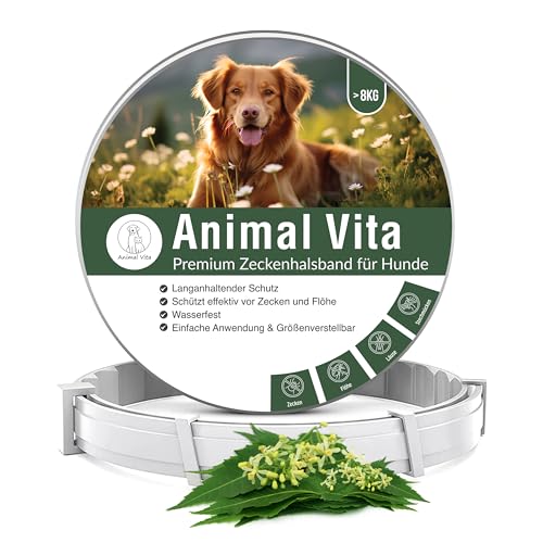 Animal Vita® Premium Zeckenhalsband für Hunde - Zuverlässiger Schutz vor Zecken [wasserdicht und größenverstellbar] bis zu 8 Monate Zeckenschutz für Hunde von Animal Vita