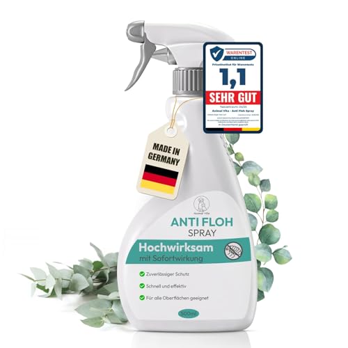 Animal Vita® Flohspray für Wohnung und Möbel [TESTURTEIL SEHR GUT 04/25] gegen Flöhe bei Hunden und Katzen - Alternative zu Fogger gegen Flöhe - Flohmittel für Wohnung, hochwirksam & laborgeprüft von Animal Vita