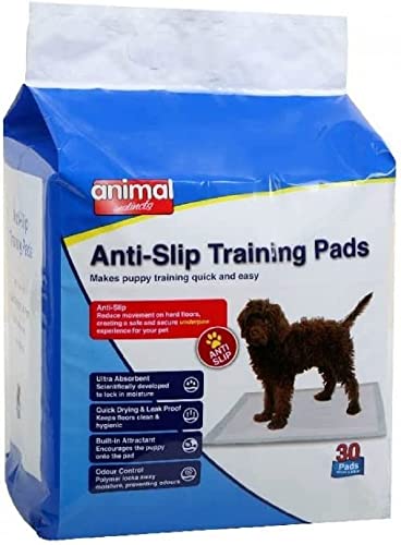 Animal Instincts Hunde- und Welpen-Trainingspads, Auslaufsicher, 6-lagiges Design mit schnell trocknender Oberfläche, 60 cm x 60 cm, 30 Pads von Animal