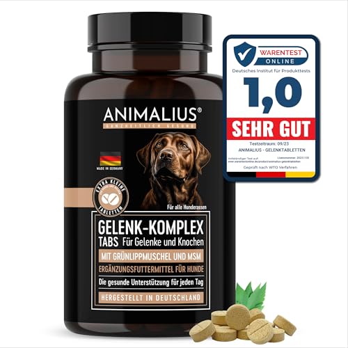 Animalius® Gelenktabletten für Hunde extra klein [FÜR ALLE Hunderassen] - mit Grünlippmuschel, MSM & Teufelskralle - getestete Hunde-Tabletten für Normale Knochen und Gelenke - 120 Stück [vorbeugend] von Animalius