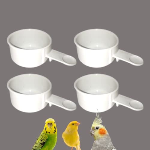 Animalplast Vogelfutterschalen, tiefe Tassen, Weiß, 4 Stück von Animalplast