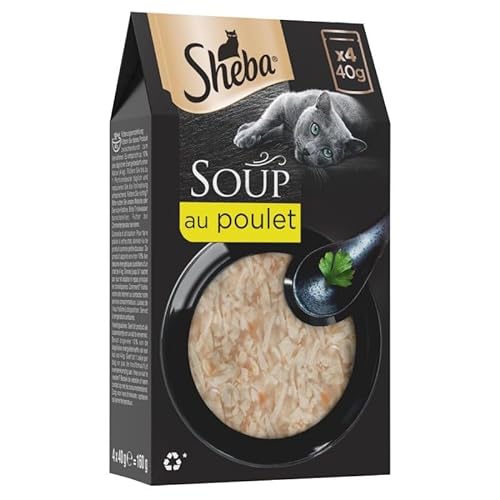 Animals Sheba – Frische-Suppe mit Hühnerfilets für Katzen, 4 x 40 g, 4 Stück von Animals