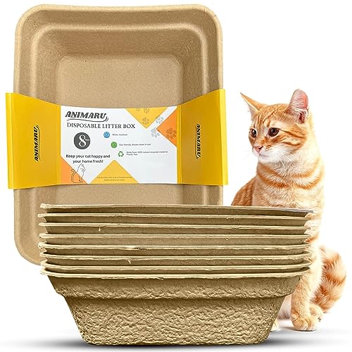 Animaru | 8 Stück – Groß | Einweg-Katzentoiletten | Stabil, Wasserabweisend und Nachhaltig für Hauskatzen Animaru | 8 Stück – Groß | Einweg-Katzentoiletten | Stabil, Wasserabweisend und Nachhaltig für Hauskatzen von Animaru