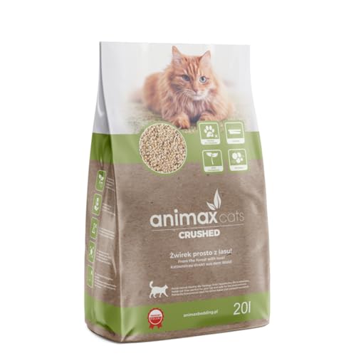 Animax Premium Katzenstreu aus Holzfasern | Klumpend Staubfrei Biologisch Abbaubar | Hohe Saugkraft Sanft zu Pfoten | Umweltfreundlich & Hygienisch (7L, Klassisch) (20L, Klassisch) von Animax