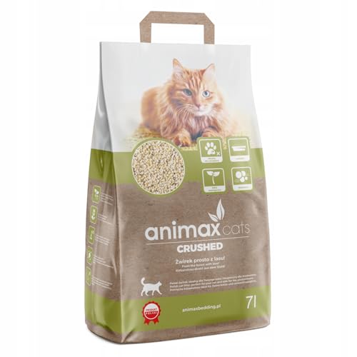 Animax Premium Katzenstreu aus Holzfasern | Klumpend Staubfrei Biologisch Abbaubar | Hohe Saugkraft Sanft zu Pfoten | Umweltfreundlich & Hygienisch (7L, Klassisch) von Animax