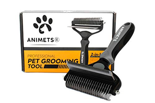 Animets Hundebürste & Katzenbürste, 2-seitige Entfilzungsbürste für Hunde, Unterwollbürste zum Entfilzen, Entfernen von Verfilzungen und Verknotungen, reduziert das Verfilzen bis zu 90% Animets Hundebürste & Katzenbürste, 2-seitige Entfilzungsbürste für Hunde, Unterwollbürste zum Entfilzen, Entfernen von Verfilzungen und Verknotungen, reduziert das Verfilzen bis zu 90% von Animets