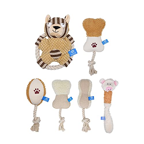 Animets Squeaky Hundespielzeug, Satz von 6 Welpen Zahnen Kauspielzeug, robuste Hund Zahnen Spielzeug, Hund Kauspielzeug, niedliche Welpen Spielzeug für Zahnen, ungiftig und sicher Animets Squeaky Hundespielzeug, Satz von 6 Welpen Zahnen Kauspielzeug, robuste Hund Zahnen Spielzeug, Hund Kauspielzeug, niedliche Welpen Spielzeug für Zahnen, ungiftig und sicher von Animets