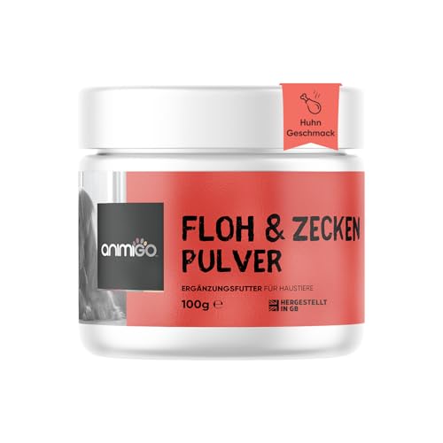 animigo Flohpulver - Zeckenschutz für Katzen & Hunde - Mit Bierhefe, Zink, Vitamin B3, B1 & B2 - Huhngeschmack - Alternative zu Tabletten & Insektenspray - Anti Milben & Zecken - Einfaches Flohmittel animigo Flohpulver - Zeckenschutz für Katzen & Hunde - Mit Bierhefe, Zink, Vitamin B3, B1 & B2 - Huhngeschmack - Alternative zu Tabletten & Insektenspray - Anti Milben & Zecken - Einfaches Flohmittel von animigo