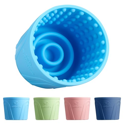 Hunde Slow Feeder Lick Bowl, Angstlinderung Hund Leckmatte Leckmatte Leckerli Spender, Anti-Rutsch Anti-Ersticken Langsames Fressen Leckschüssel für kleine, mittelgroße und große Rassen, BPA-freies von Animire
