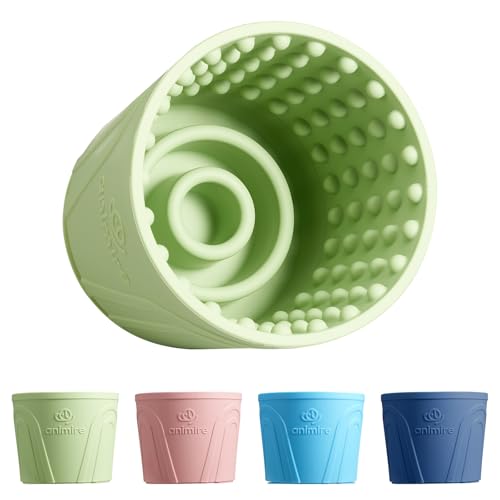 Hund Slow Feeder Lick Bowl, Angstabbau Hund Leckmatte Leckmatte Lecken Spender, Rutschfest Anti-Ersticken Langsam Fressen Leckschüssel für kleine, mittelgroße und große Rassen Hunde, BPA-freies von Animire