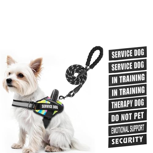 Service Dog Vest Harness and Leash Set, Animire in Trainings-Hundegeschirr mit 10 Hunde-Patches, reflektierende Hundeleine mit weich gepolstertem Griff für kleine, mittelgroße, große und extra große Service Dog Vest Harness and Leash Set, Animire in Trainings-Hundegeschirr mit 10 Hunde-Patches, reflektierende Hundeleine mit weich gepolstertem Griff für kleine, mittelgroße, große und extra große von Animire