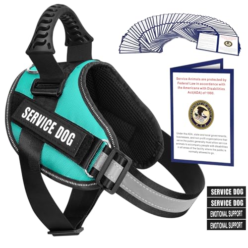 Service Hundegeschirr + 50 ADA-Informationskarten + 4 Hundepflaster, Animire Reflektierende Emotionale Unterstützung, Hundeweste mit stabilem Griff für kleine, mittelgroße und große Hunde Service Hundegeschirr + 50 ADA-Informationskarten + 4 Hundepflaster, Animire Reflektierende Emotionale Unterstützung, Hundeweste mit stabilem Griff für kleine, mittelgroße und große Hunde von Animire