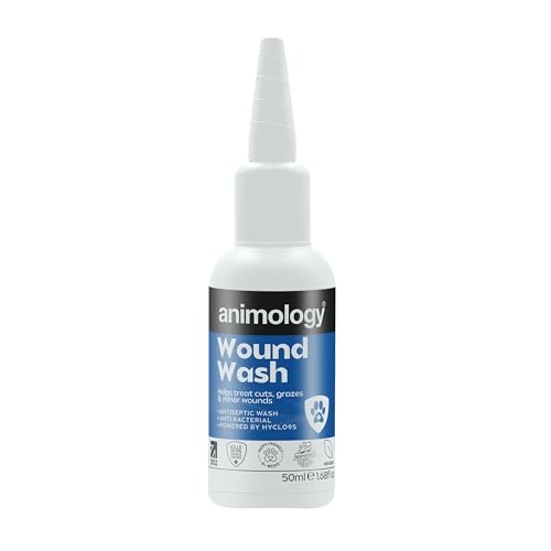 Animology Wundwaschmittel, 50 ml, sanfter Wundreiniger für Hunde mit Hyclo95, für Schnitte, Schürfungen, Bisse und Stiche, schnell wirkend und einfach zu verwenden von Animology