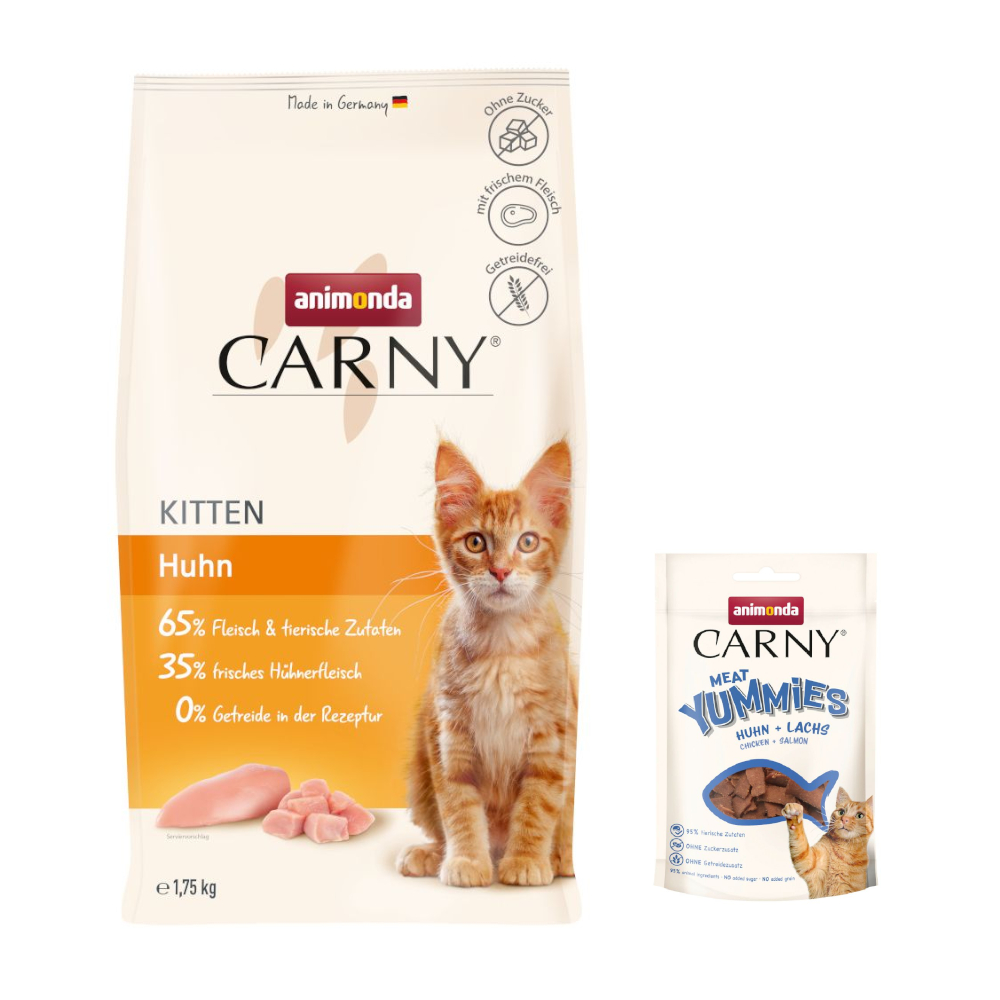 1,75 kg animonda Carny + 50 g Adult Meat Yummies mit Huhn & Lachs gratis! - Kitten Huhn von Animonda Carny