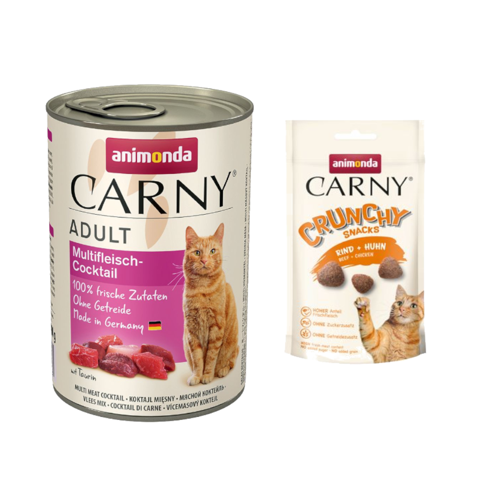 6 x 400 g Animonda Carny Adult + 50 g Crunchy Snack Rind & Huhn gratis! - Multifleisch-Cocktail von Animonda Carny